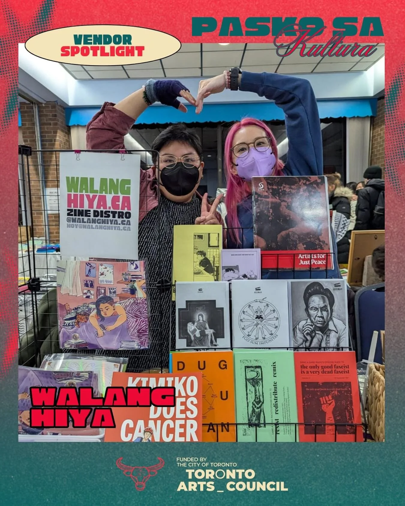 Meet Walang Hiya Zine Distro (@walanghiya.ca), bringing supercool zines and art about and from Filipina/o/x creators from the homeland and the diaspora at large!

Visit their booth at Pasko sa Kultura on Dec 13.

📅 Saturday, Dec 13, 2025
📍 Tranzac 