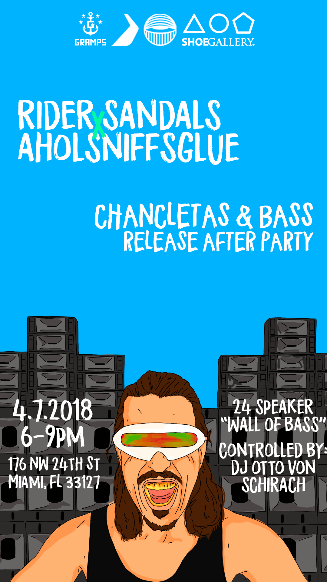  Rider Sandal X Aholsniffsglue Event Flyer IG Story - DJ Otto Von 