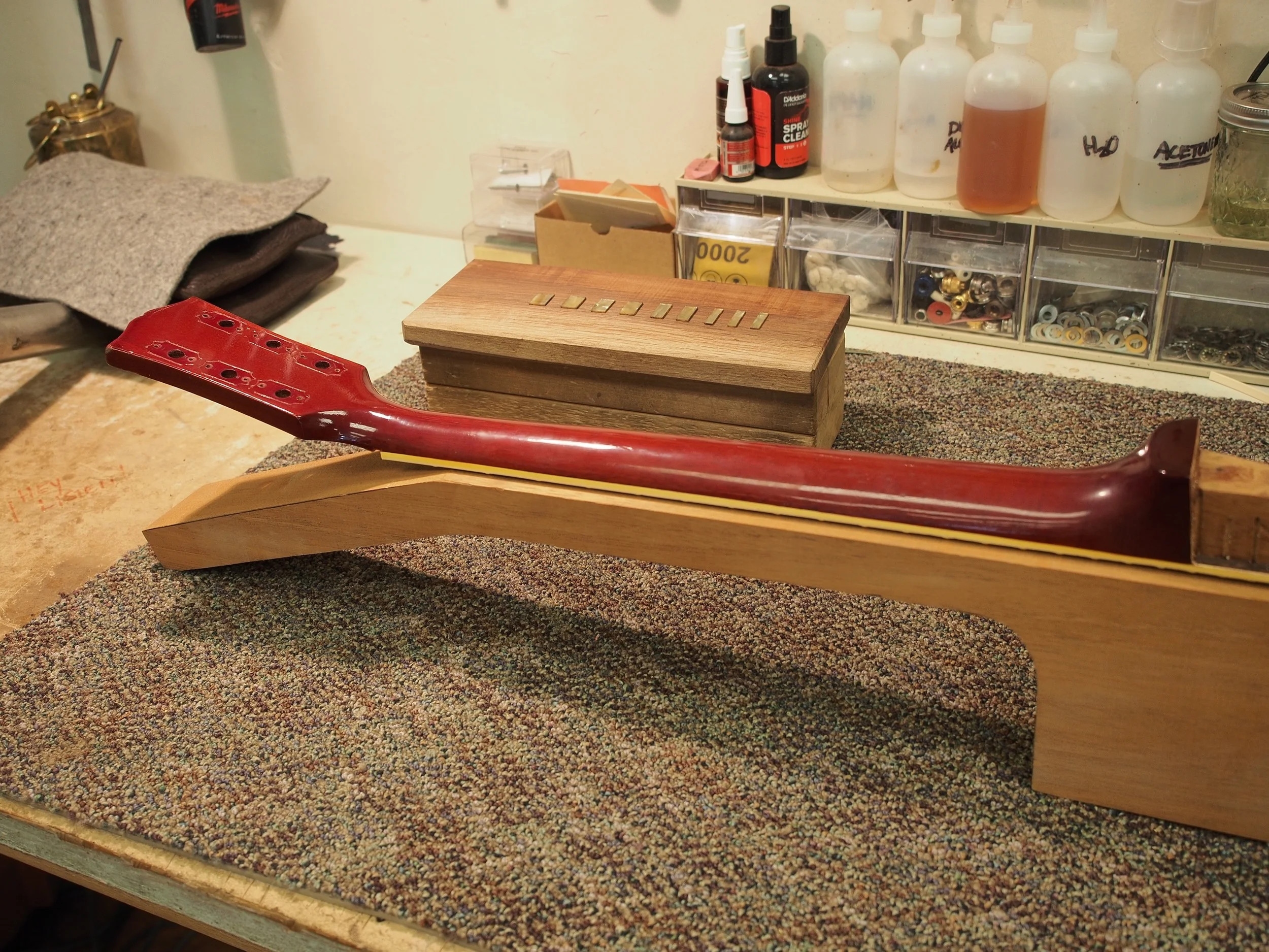 Laying out the design for the new neck. Day 1 complete. 