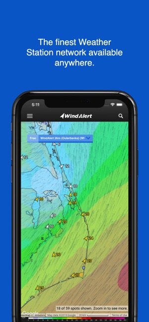 Wind Alert by Weather Flow INC. on phone