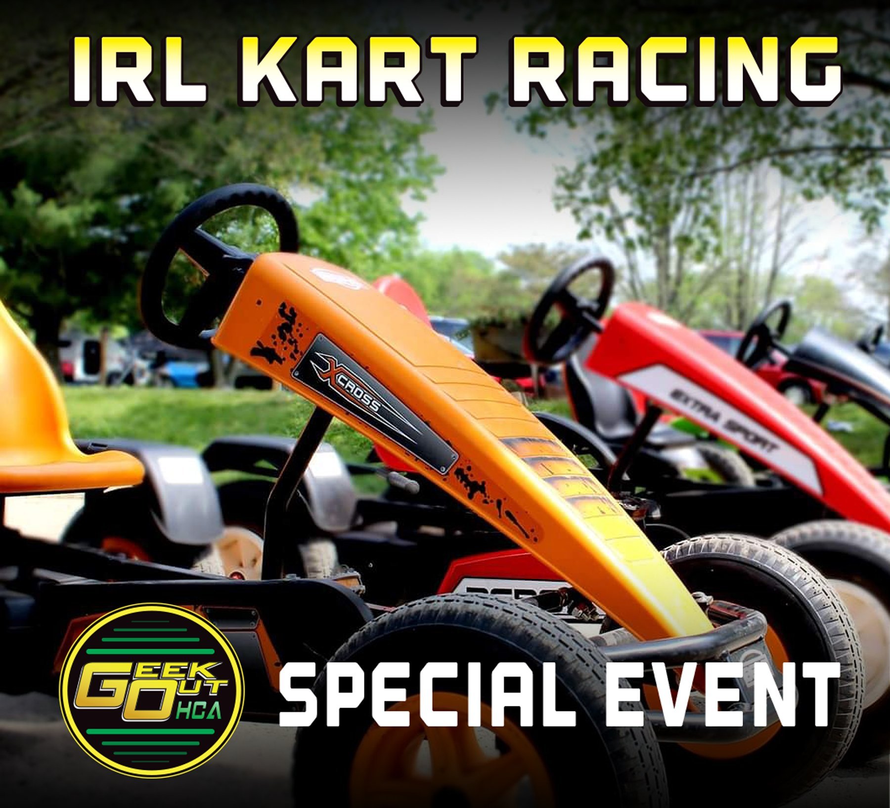   Ready.. Set... Let's-a GOOOOOO! IRL Kart Racing is back again start training your legs and get your throwing arm ready so you'll be ready to own your friends in some peddle kart shenanigans!  