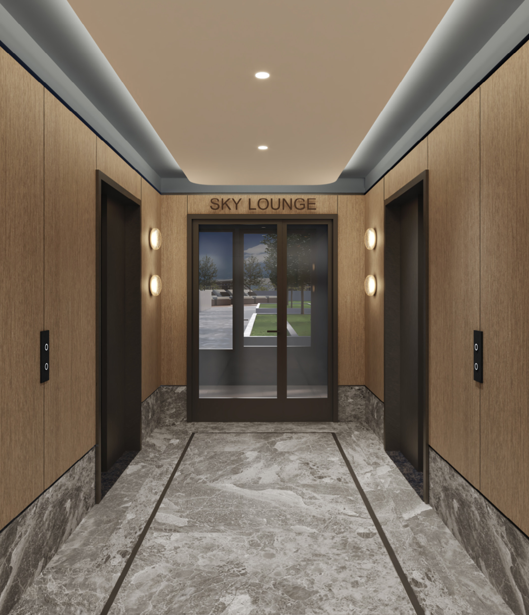 VIEW 1 - SKY LOUNGE ELEVATOR VESTIBULE
