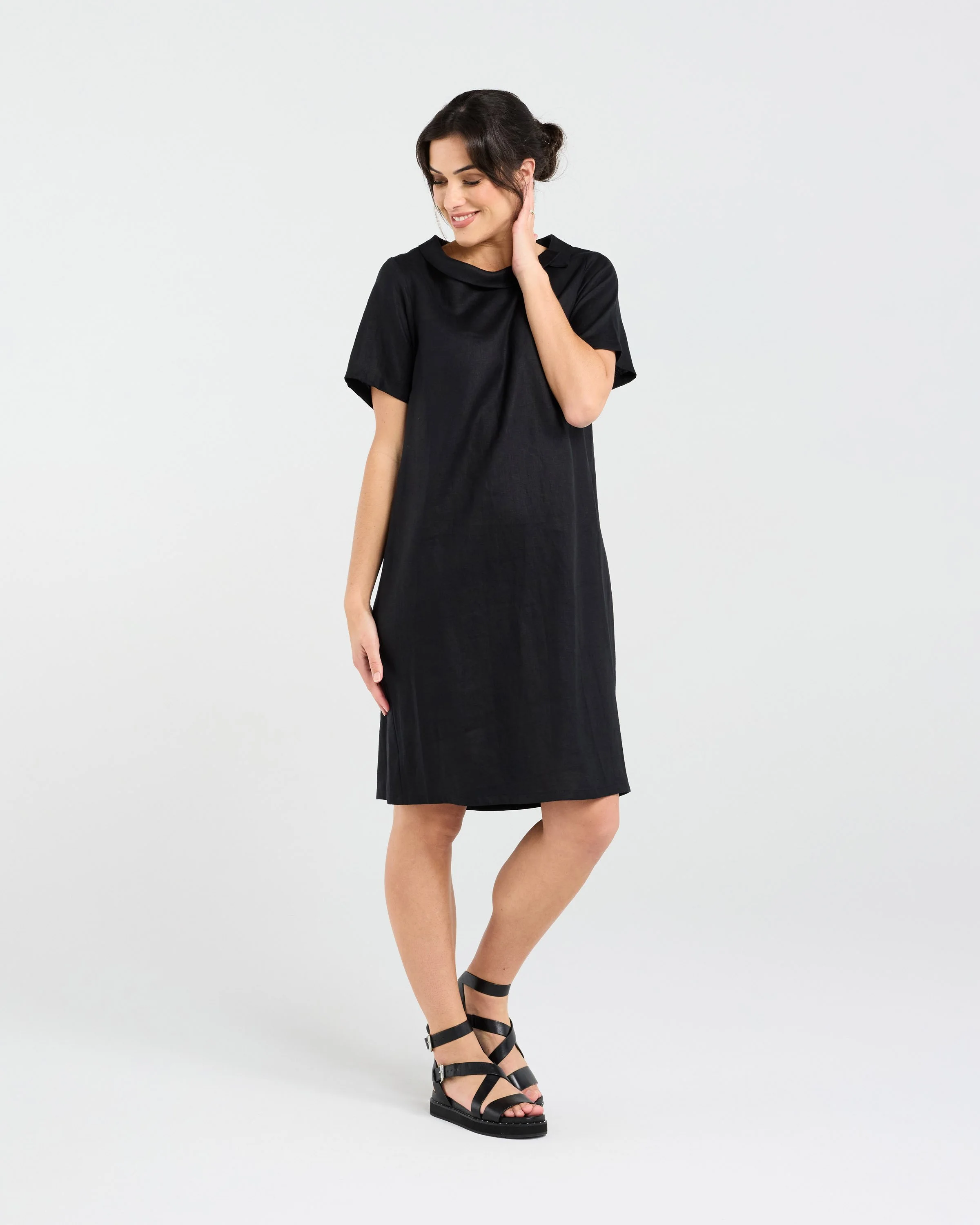 Blackstone Natacha Linen Button Back Dress