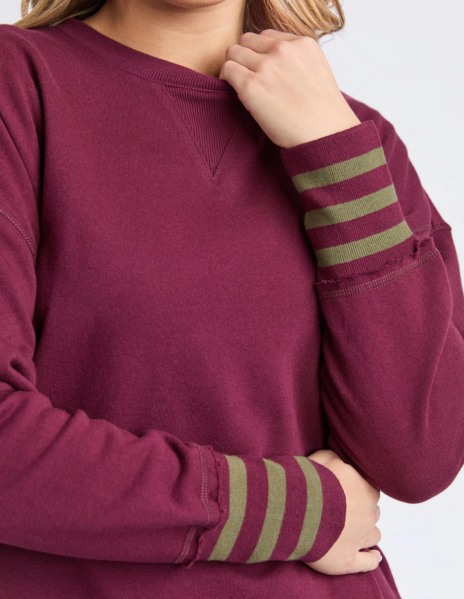 Foxwood Alex Stripe Cuff Crew