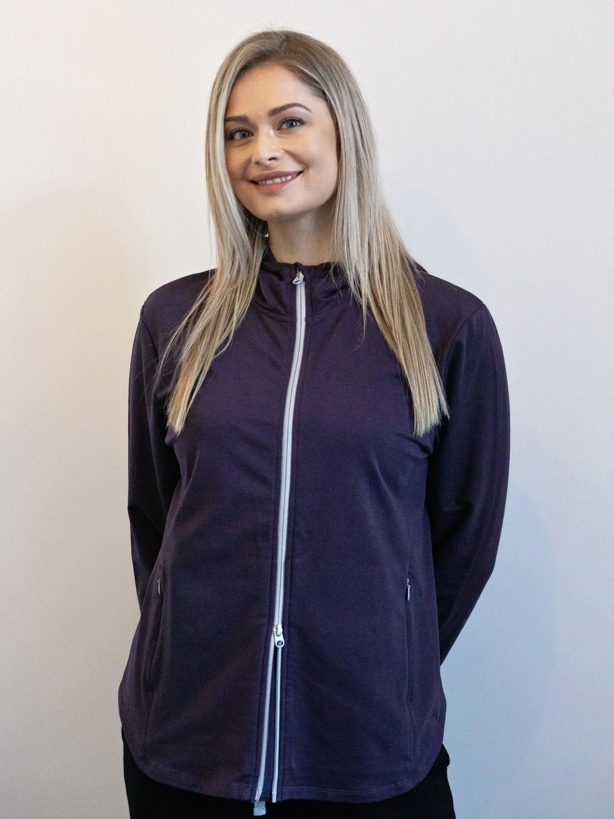 White On Black Short Zip Jacket