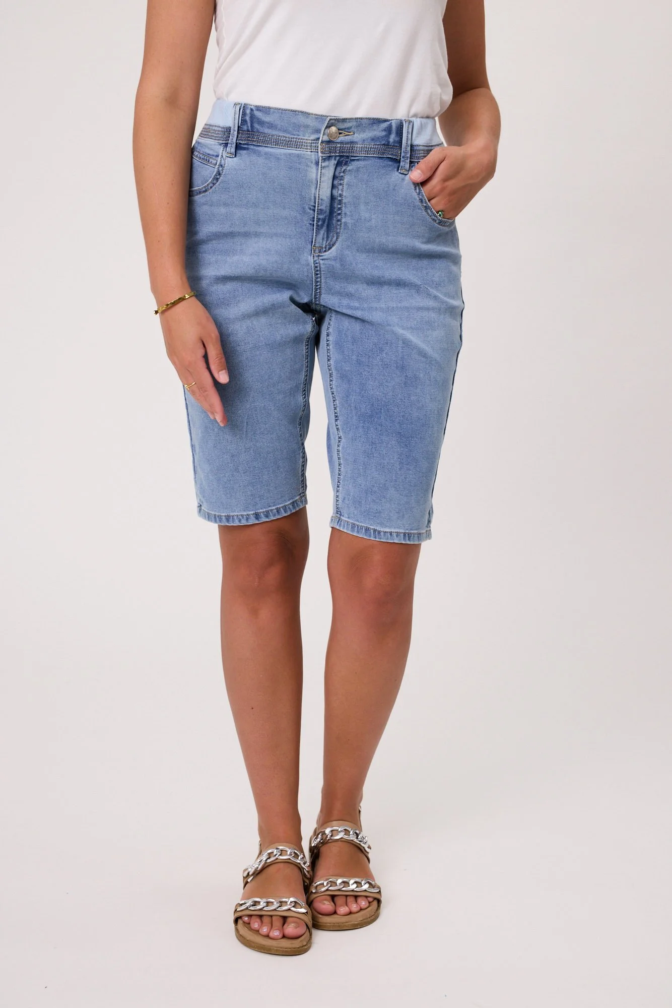 Classified Long Length Knit Denim Short
