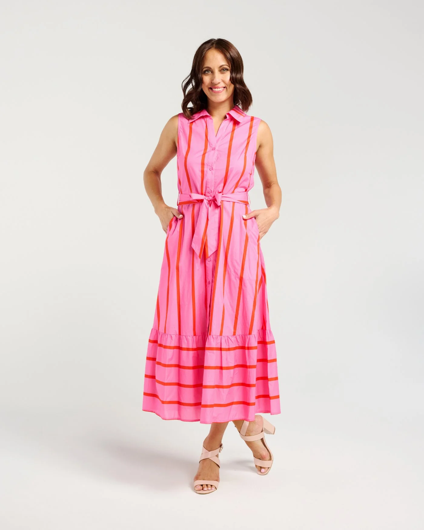 Z5054-1 Peyton Dress Pink Red Stripe (3).jpg