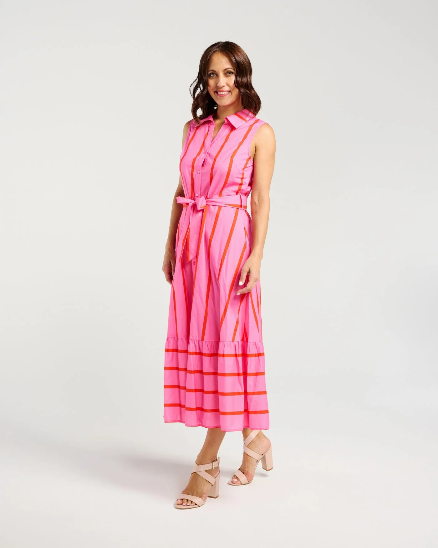 Z5054-1 Peyton Dress Pink Red Stripe (4).jpg