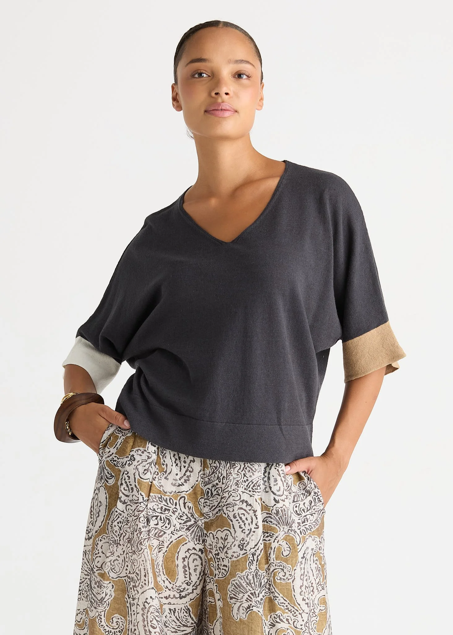 LD + Co Contrast Cuff Top