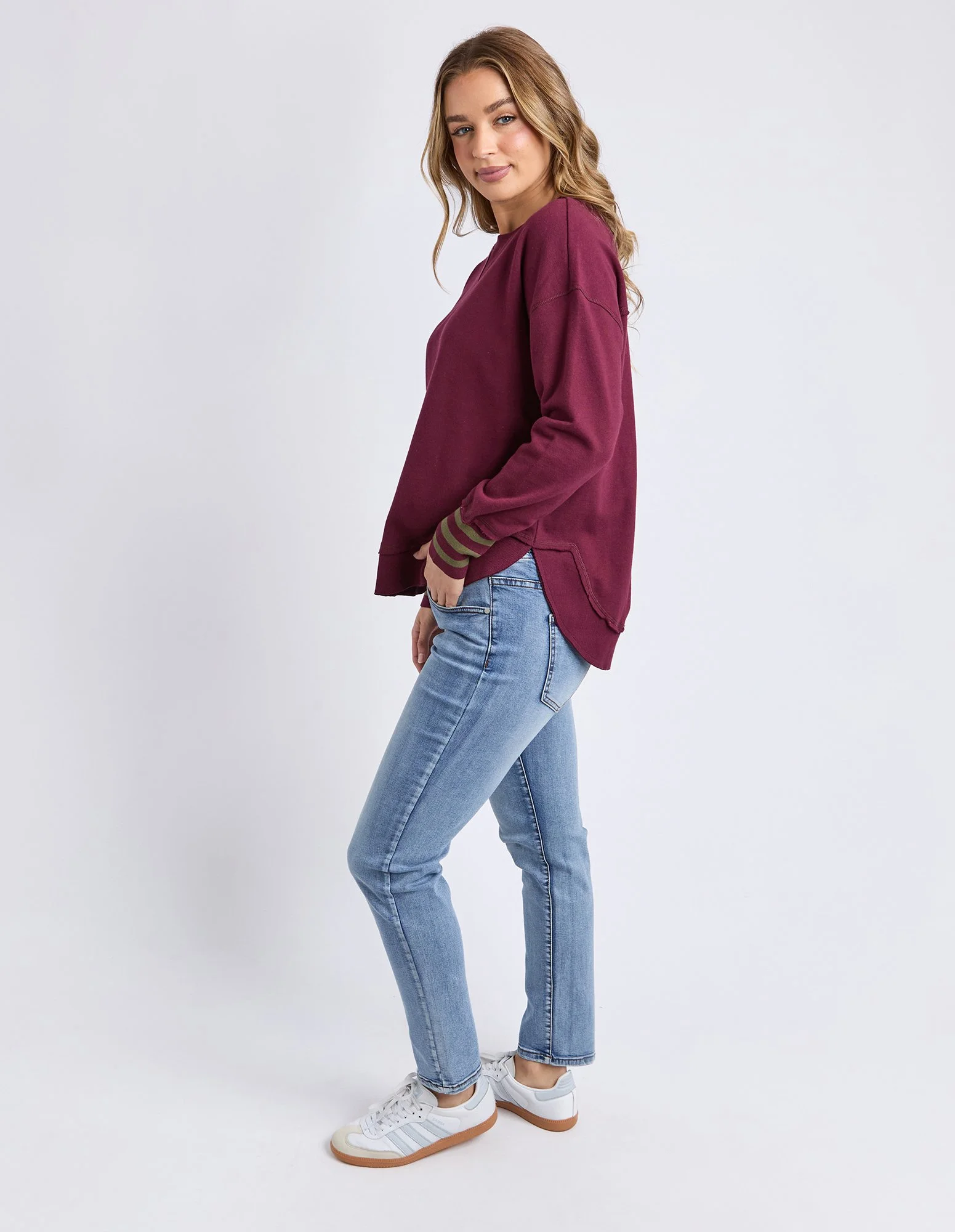 Foxwood Alex Stripe Cuff Crew