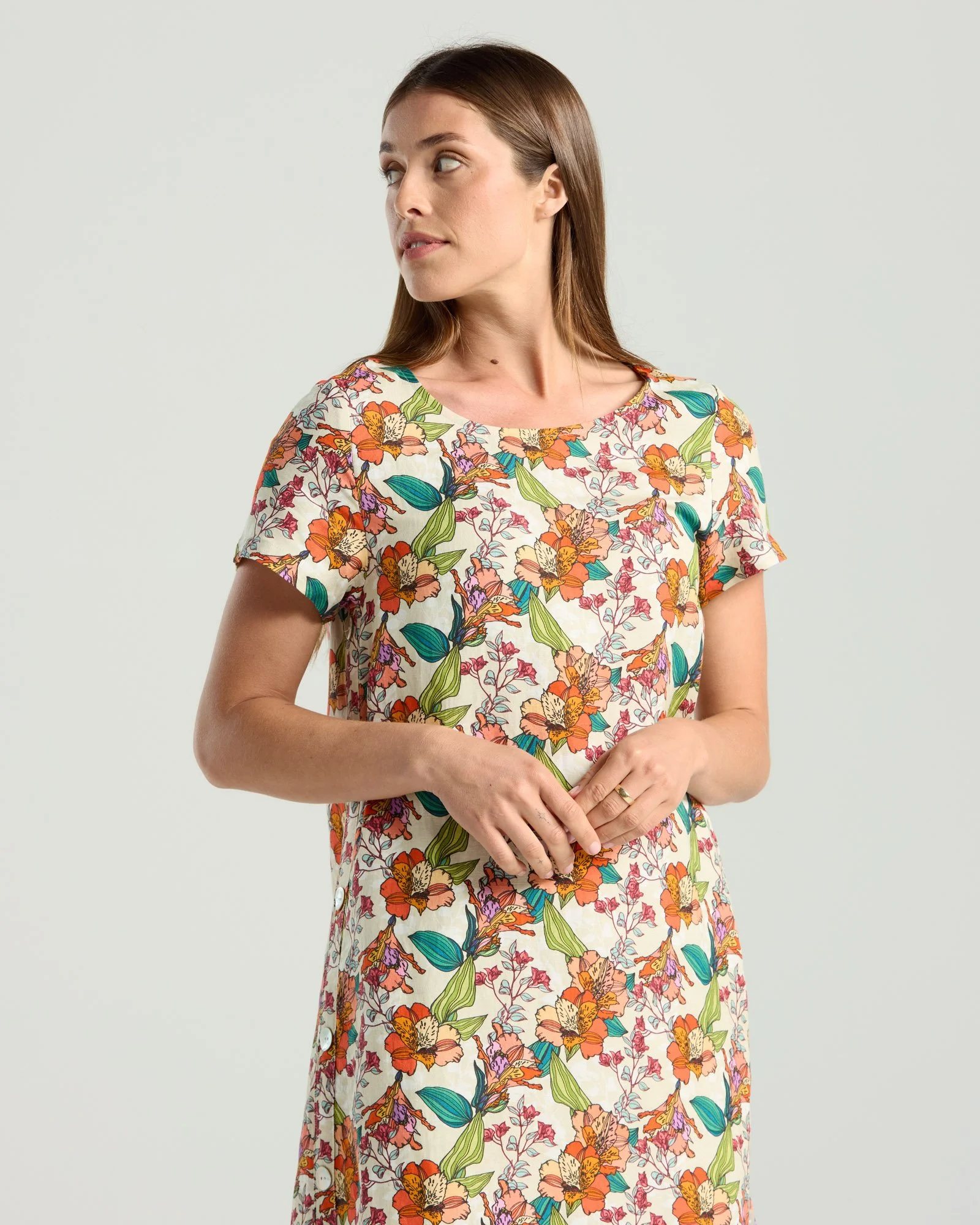 Katarina Button Side Dress