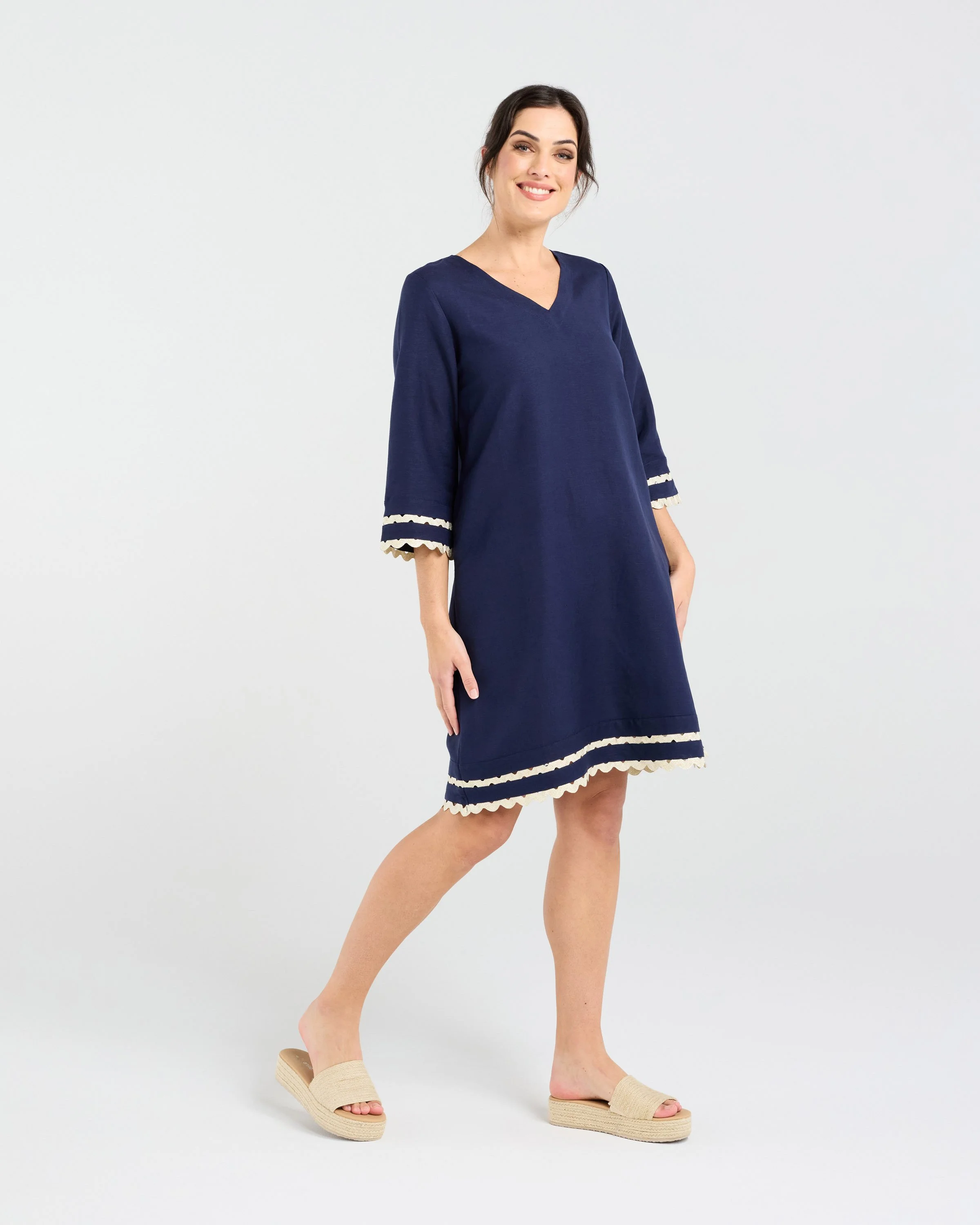 Blackstone Desiree Gold Ric Rac Trim Dress