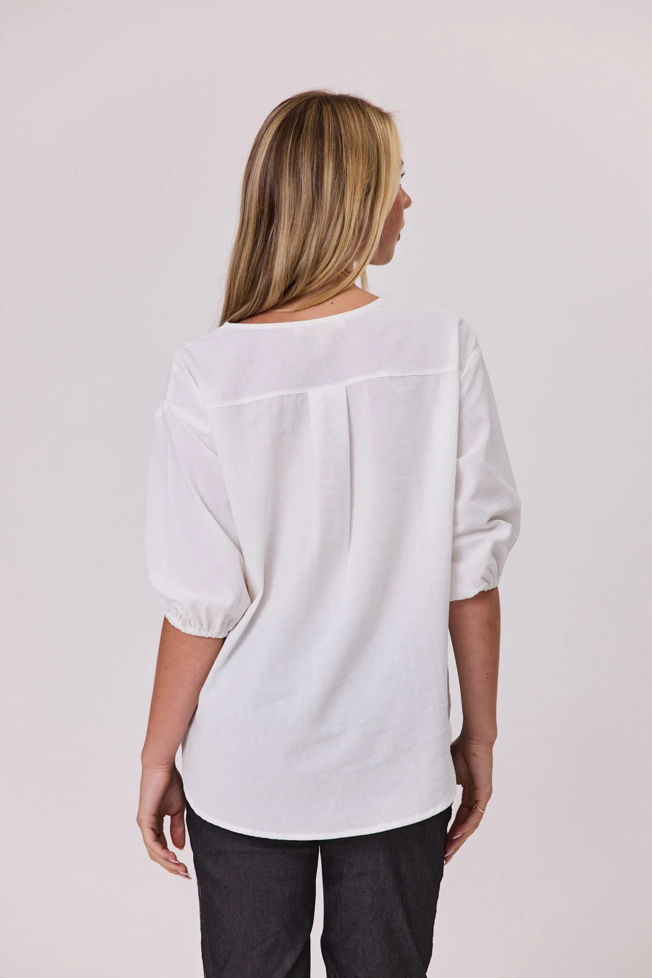 Classified Printed Linen Top
