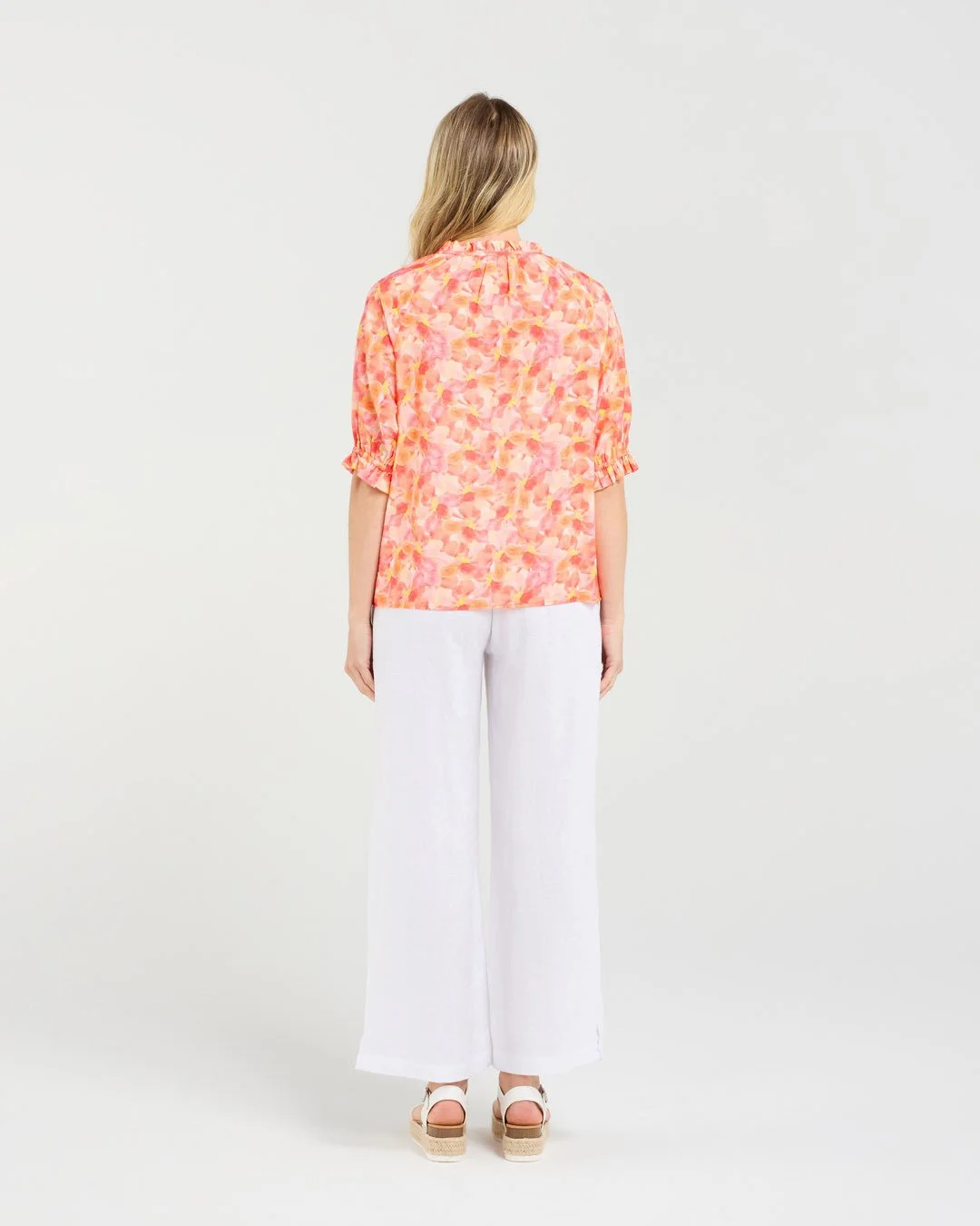 Blackstone Annabelle Button Front Frill Top