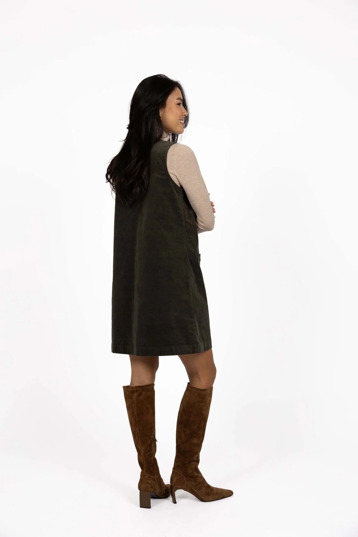 HW26113 - NOVA CORD DRESS - KHAKI BACK.jpg