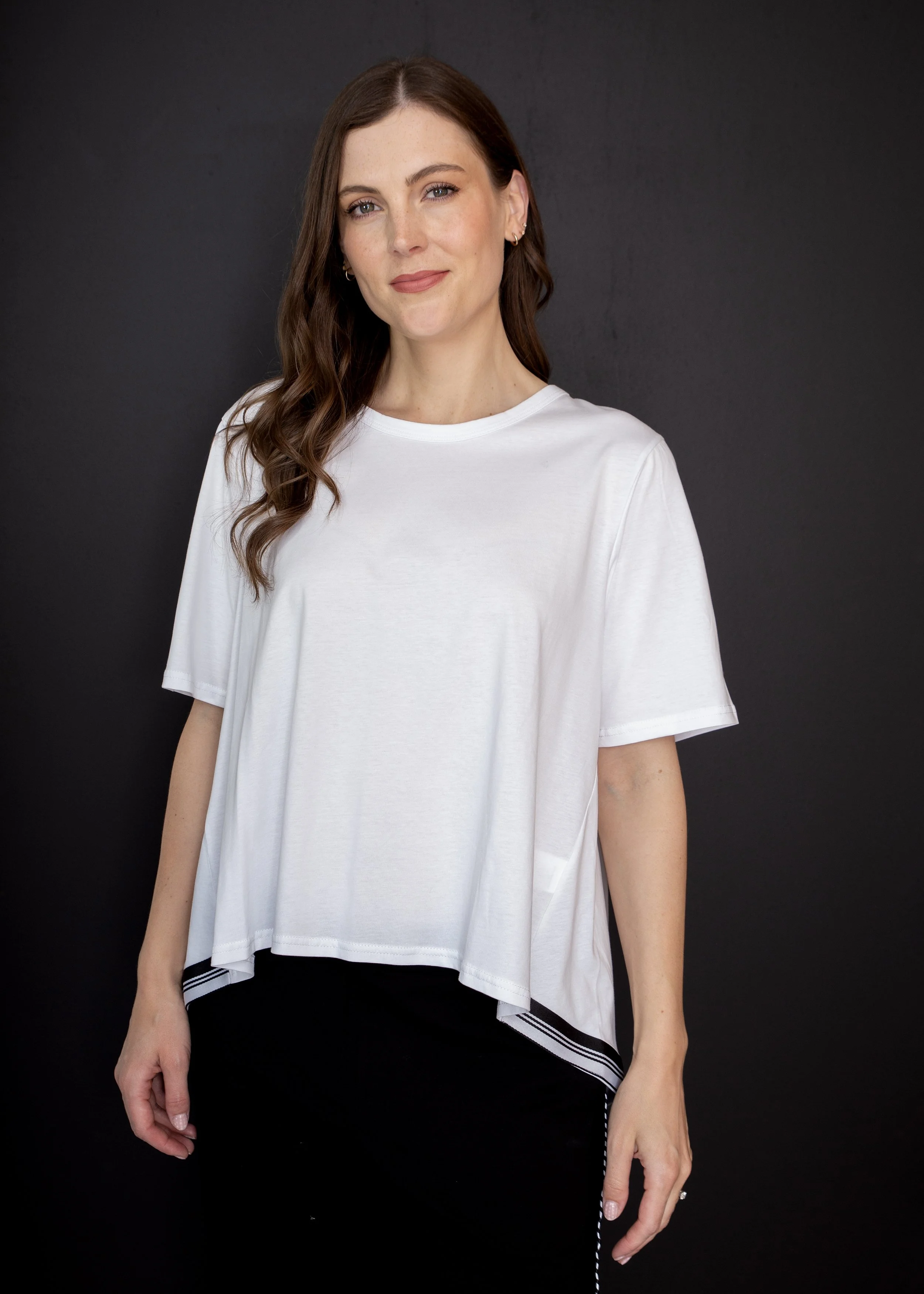 White On Black  Swing Back Tee