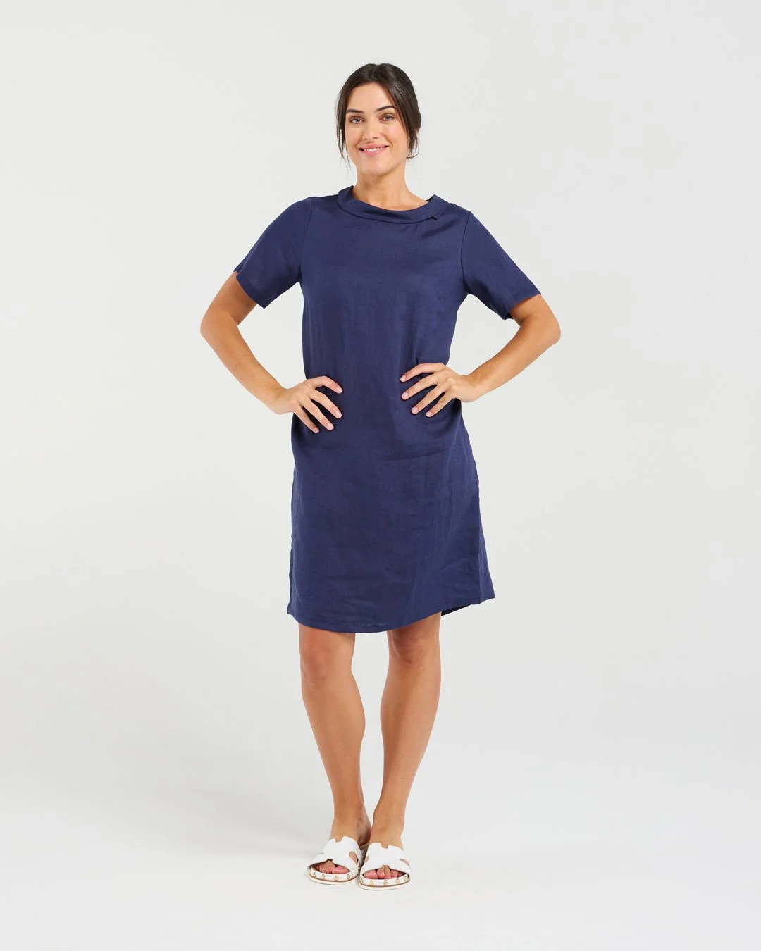 Blackstone Natacha Linen Button Back Dress