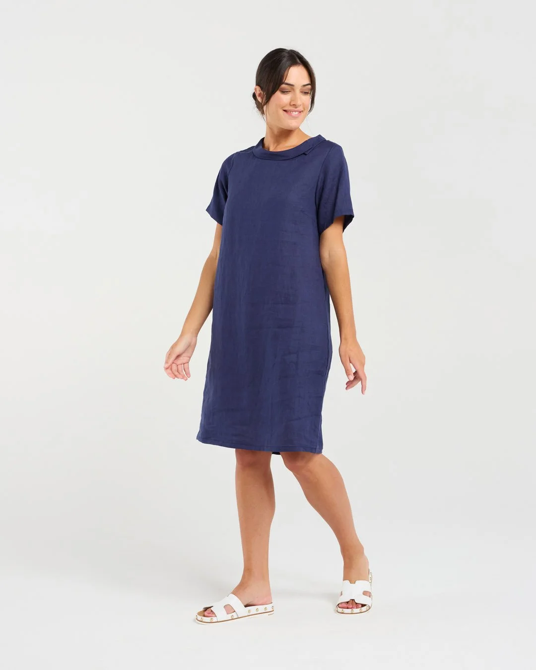 Blackstone Natacha Linen Button Back Dress