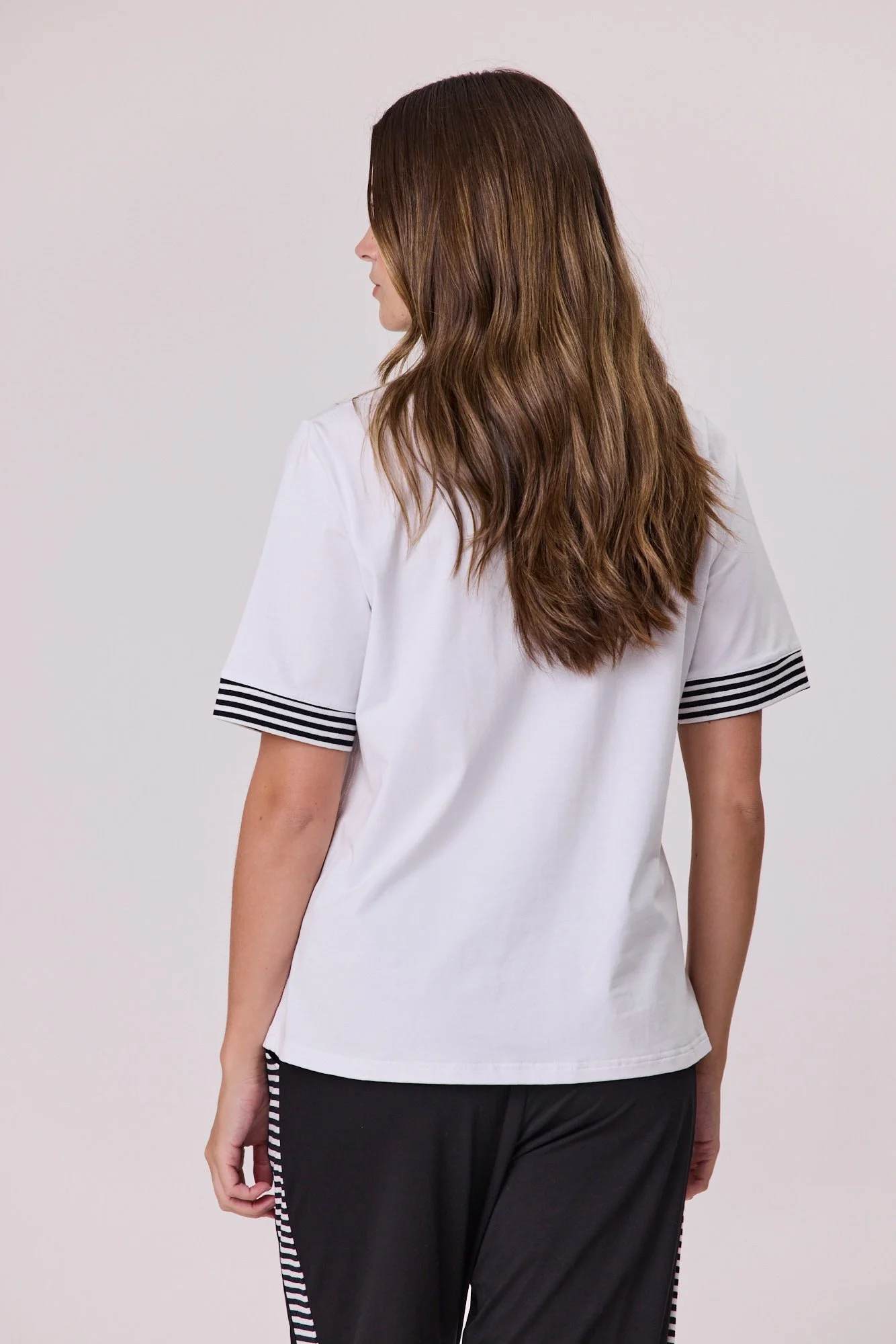 Democracy Side Stripe Trim Tee