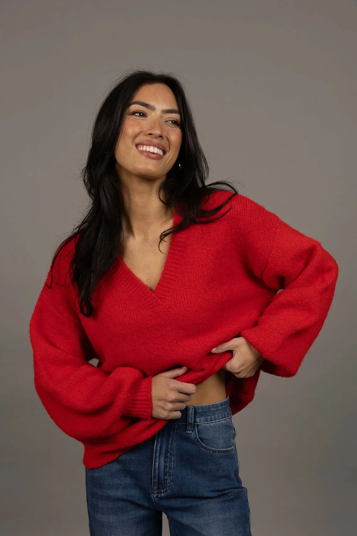 HW26217 - NOUVEAU V NECK JUMPER - SCARLET.jpg