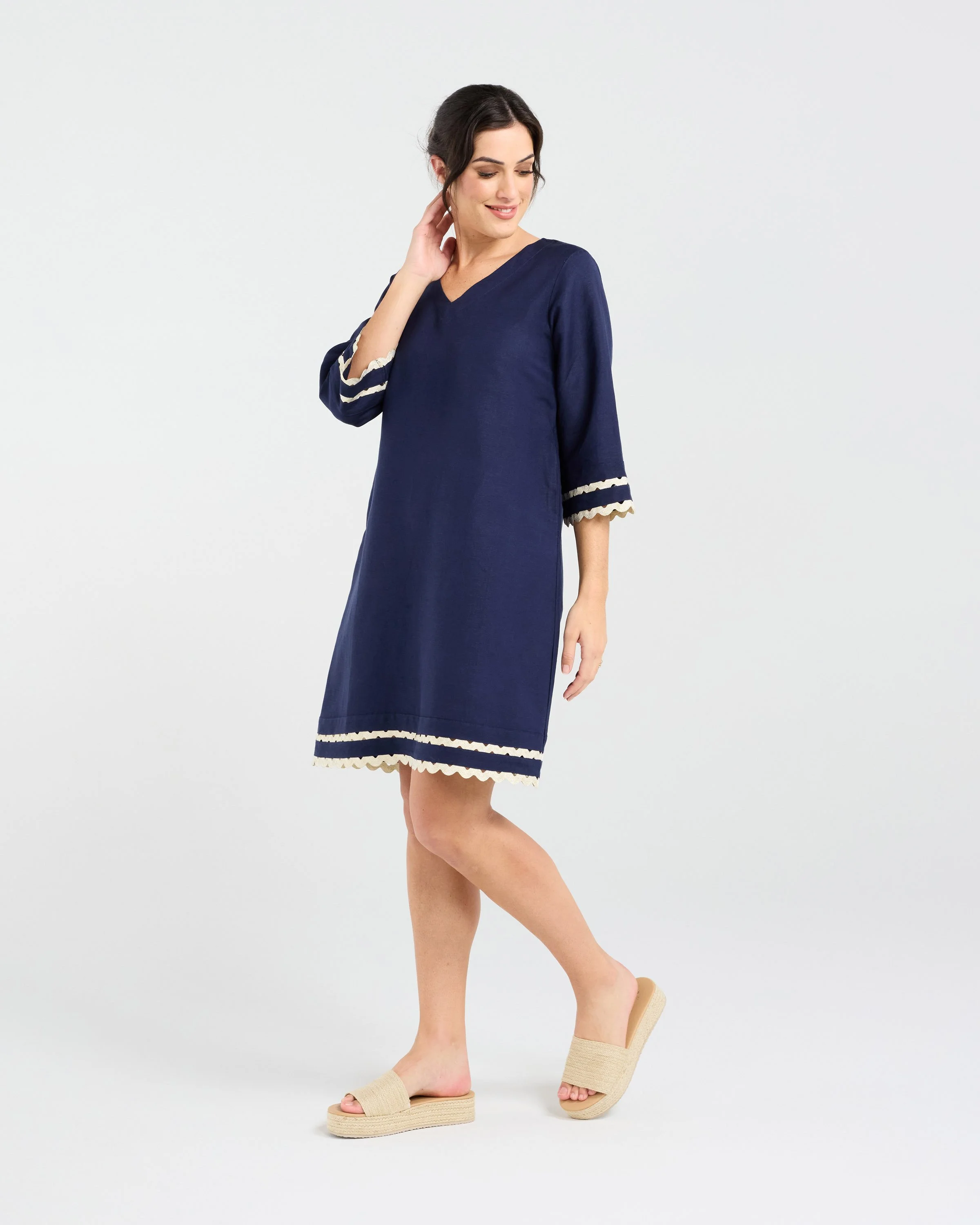Blackstone Desiree Gold Ric Rac Trim Dress