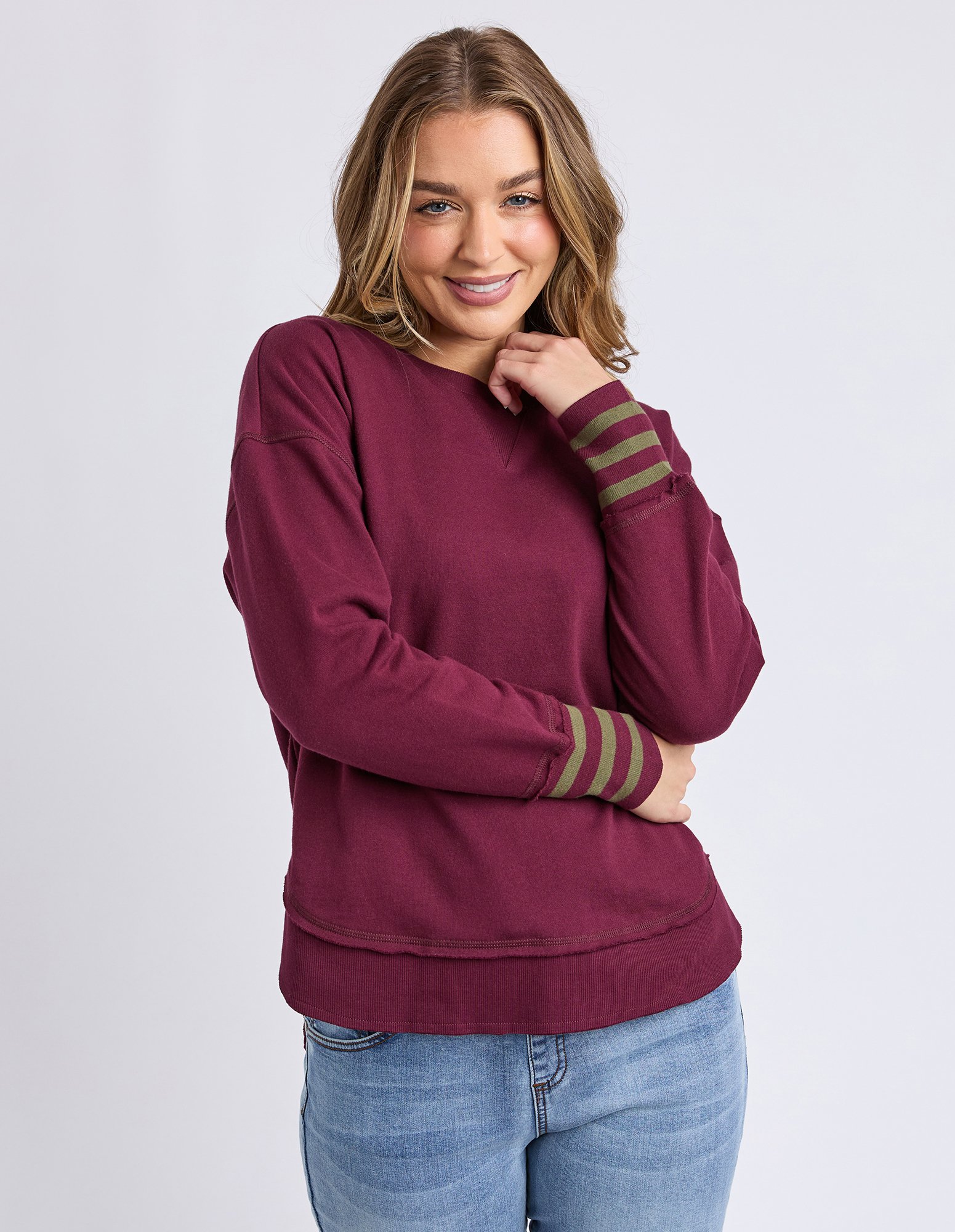 Foxwood Alex Stripe Cuff Crew