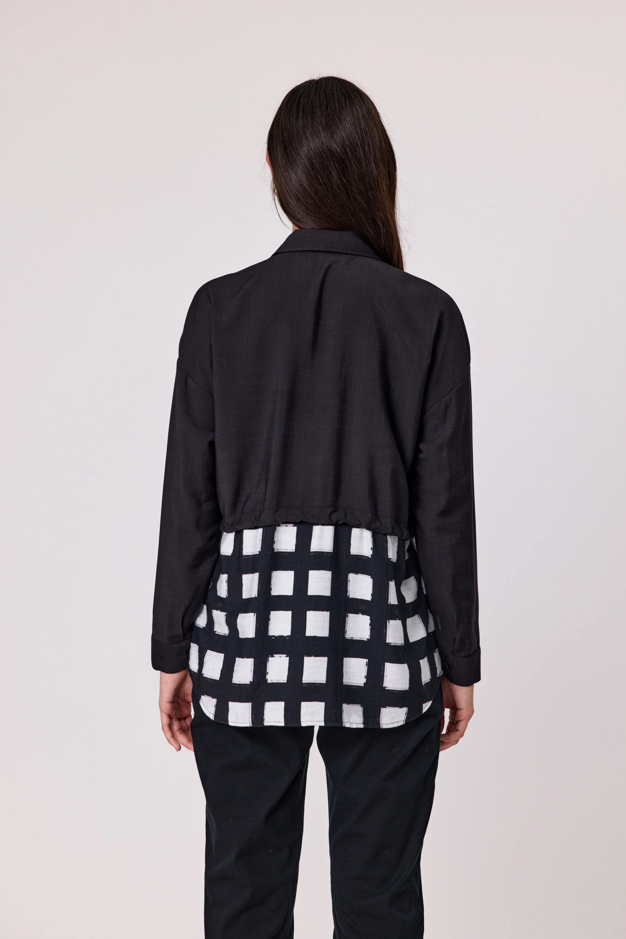 Duo Frame Mixed Panel Shirt