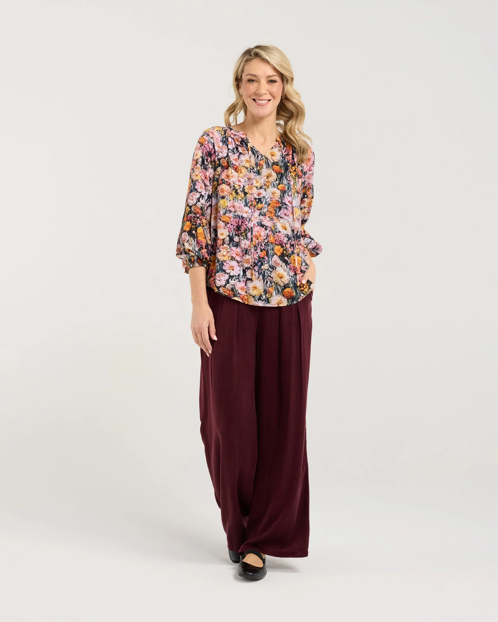 Blackstone Phoebe Gathered Sleeve Top