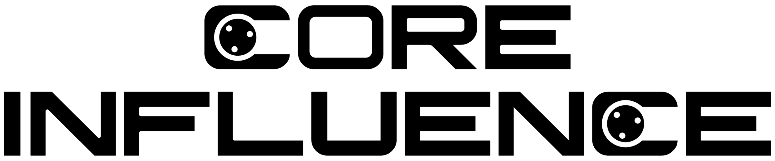 Core Influence Logo - Black on Transparent Background