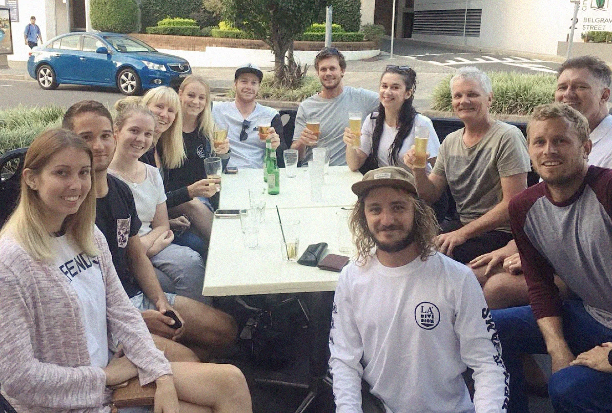 The crew celebrating Bretty's B-day