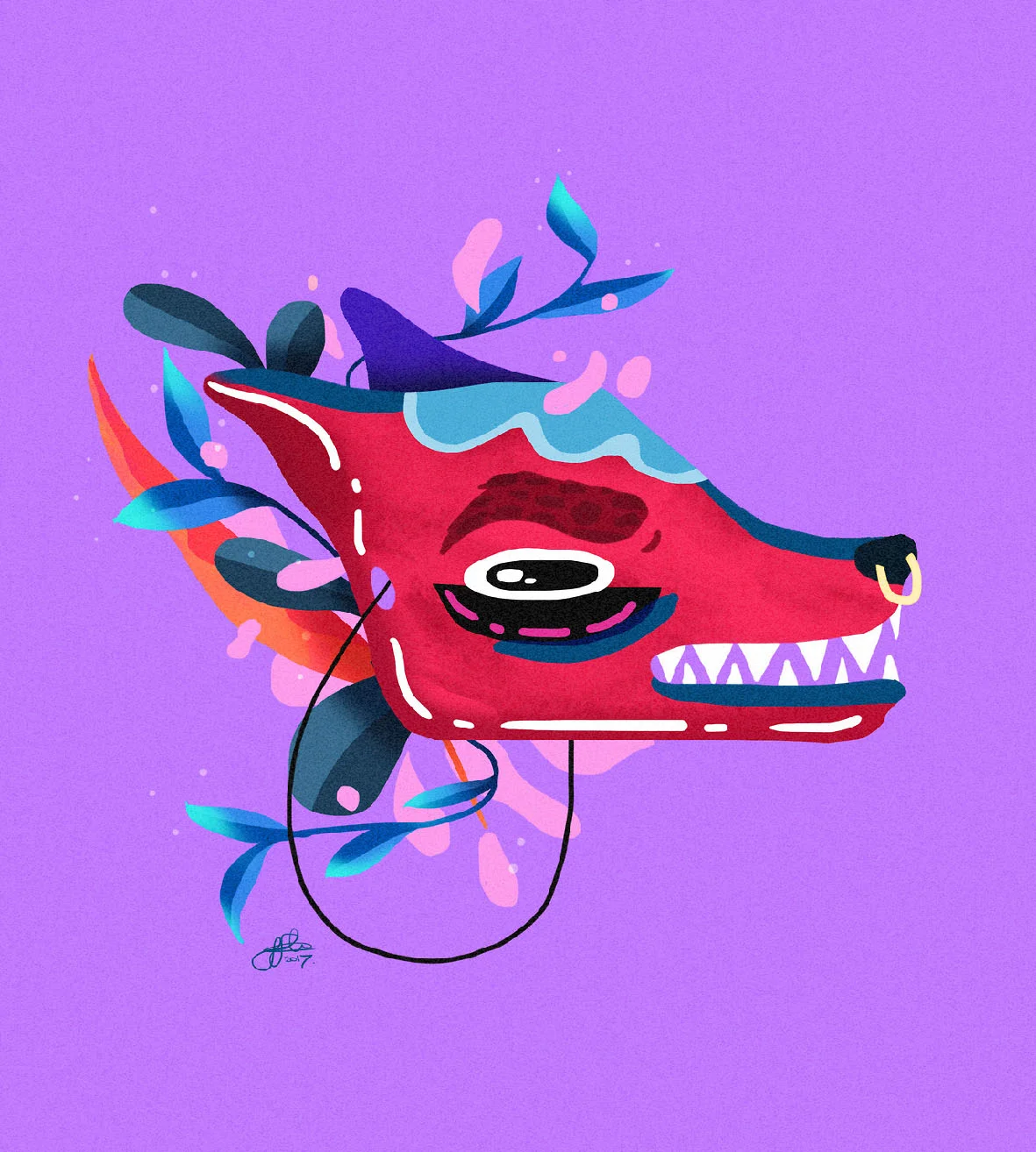 8. Tell us a bit about these images. Any good stories? I tend to make work in a series which is a sort of new thing that has developed. I will think of a super basic concept and apply that to a number of illustrations, for example right now I am drawing a lot of masks because I want to develop my skills in character design a little more. It's a good framework to within if you have creative blocks and need a simple idea to work with.