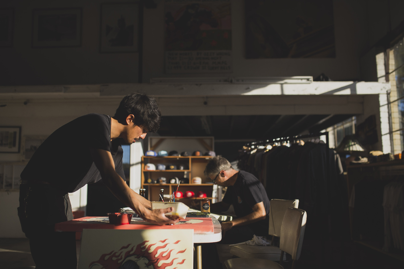   Did you find that you both have super similar techniques while working on this project or did you both look at each other and think “really thats how he does that?”    B -  Yeah - the latter. - When ever I work with other people it is always super 