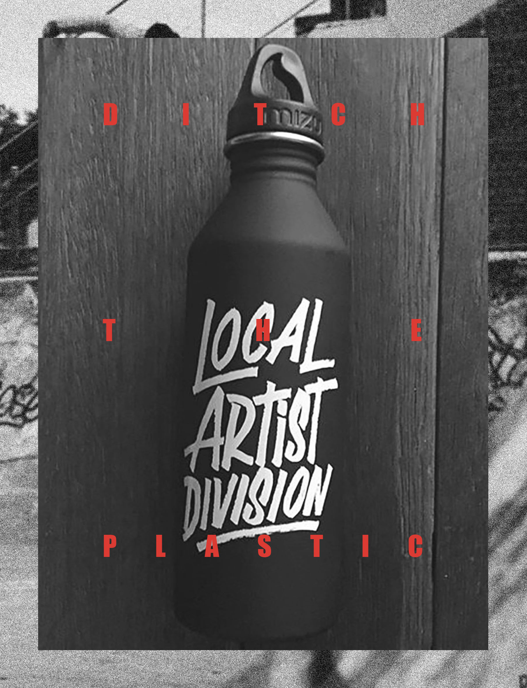 Mizu x LA' Division water bottle - Artwork by Teem