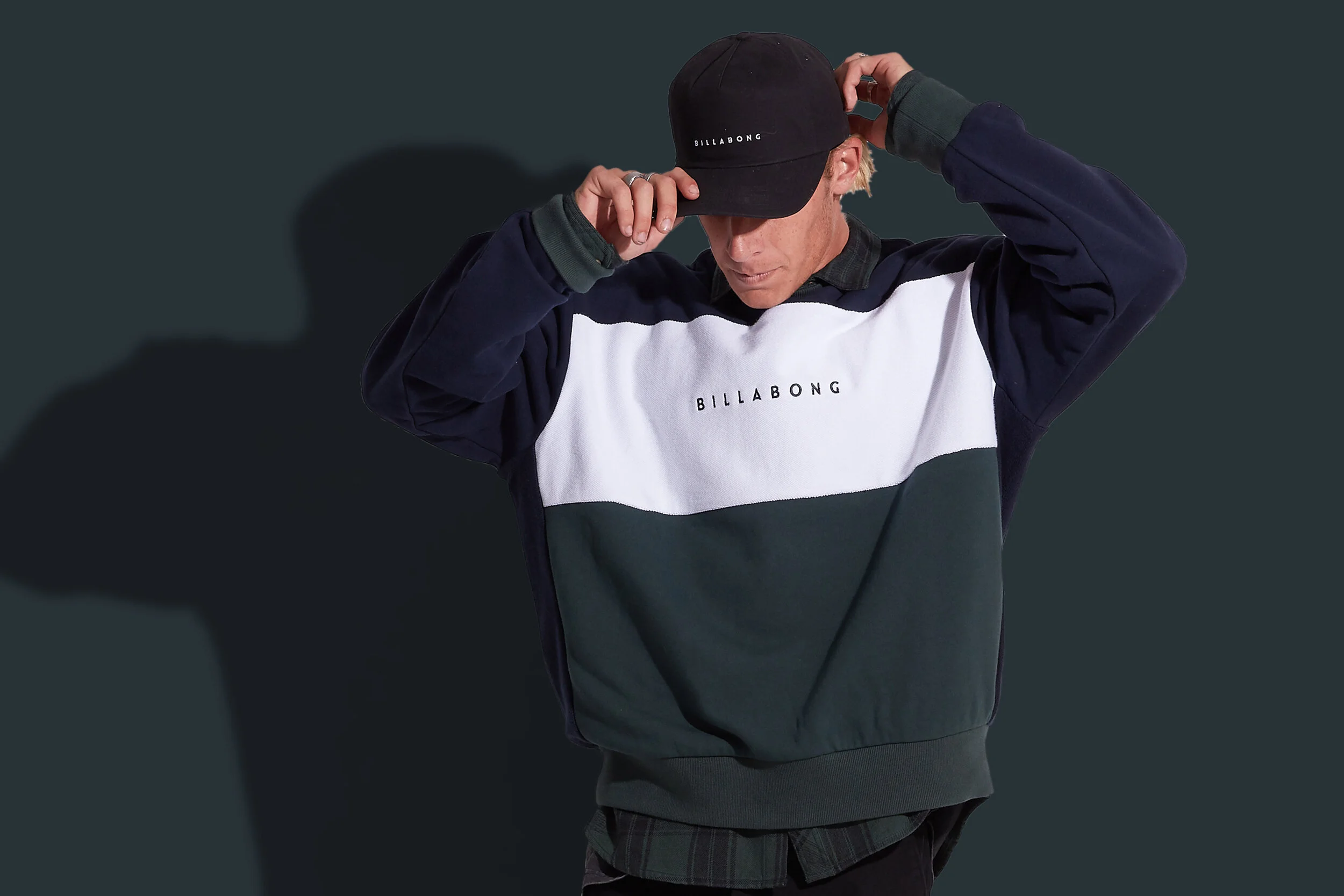 "The Boss" - Crew Jumper, cut &amp; sew colour block paneling &amp; embroidery detailing