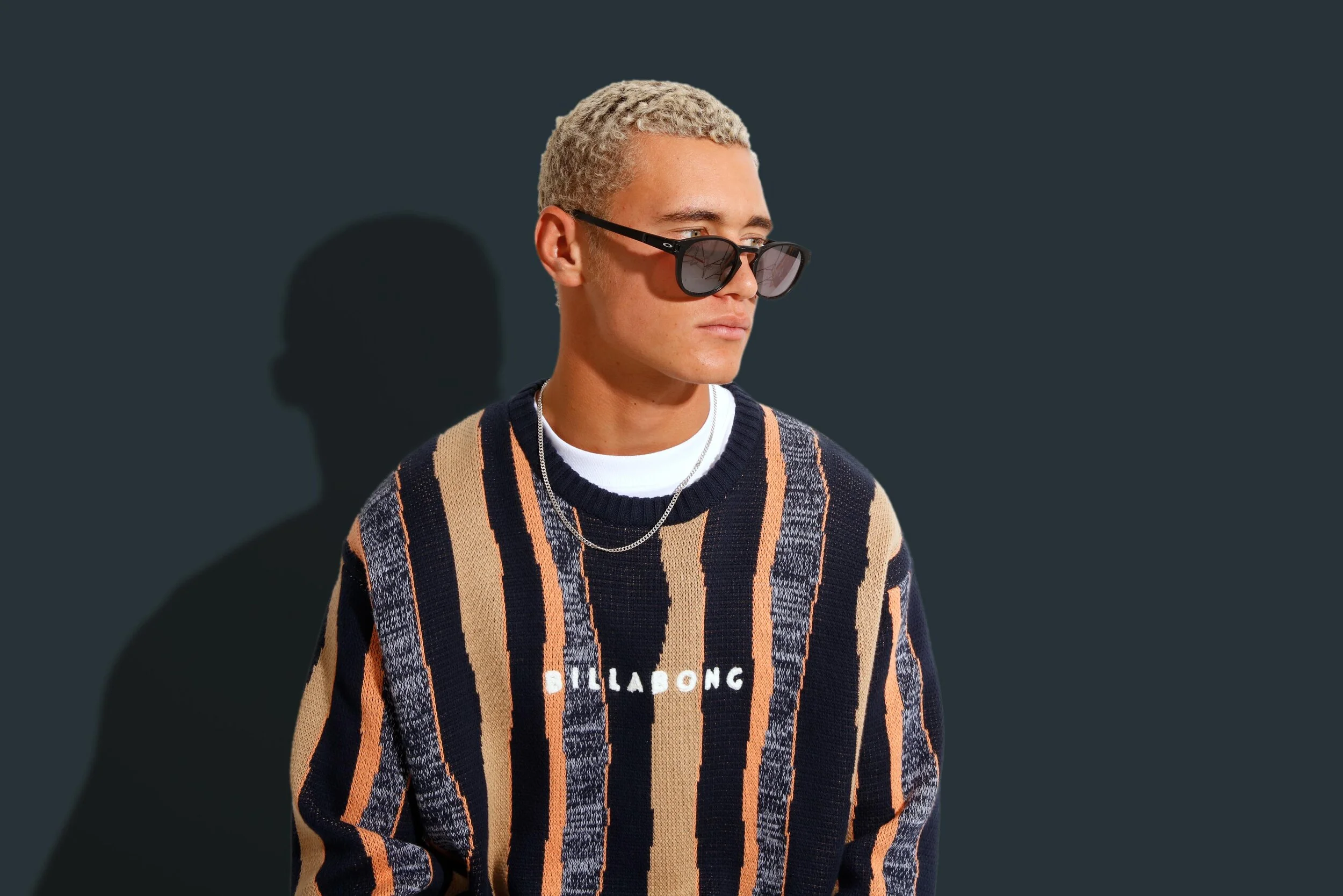 "Boss Knit" - Yarn dyed knitted Jumper with embroidery detail