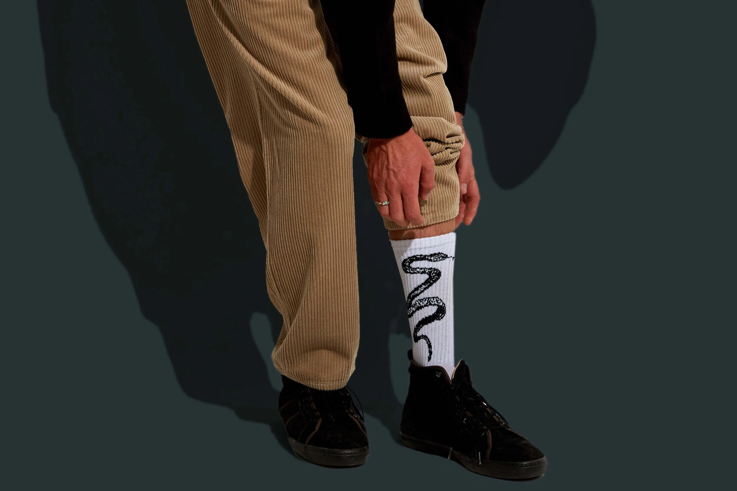 Snake sock, with jacquarded art