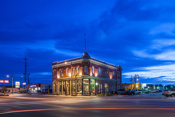 The Trinity Hotel in Carlsbad, NM. Originally built in 1892 as the First National Bank and only photographed when the sky is deep blue.