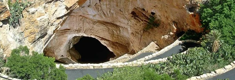 Natural opening to Carlsbad Cavern. Some experts in the field call it a hole in the ground.