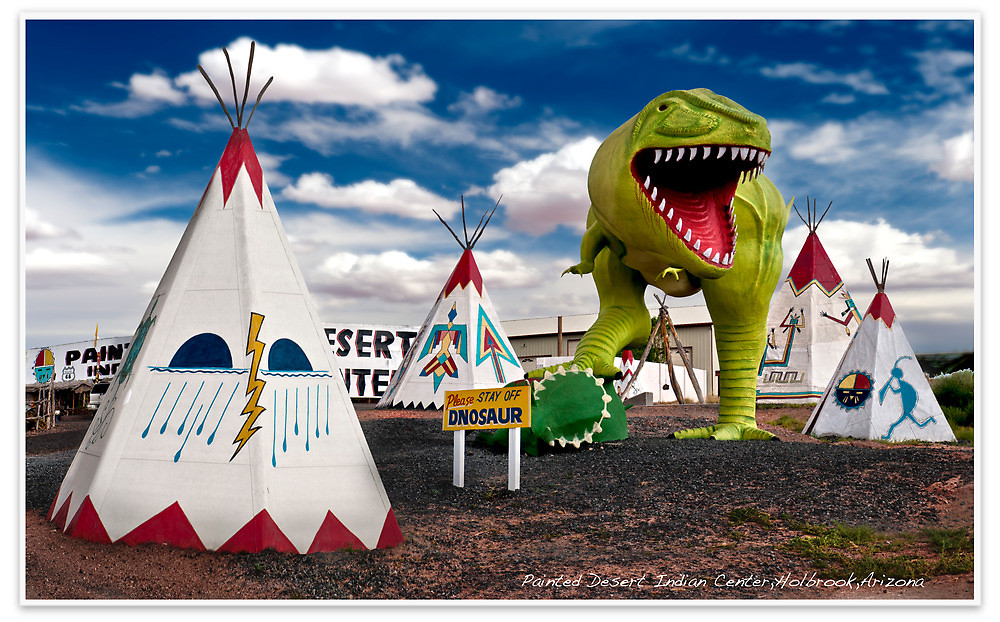 We have it from a reliable source that the dinosaurs at Painted Desert Indian Center are in fact the dinosaurs used in the making of Jurassic Park. We believe this is also where the actual "moon landing" was filmed.