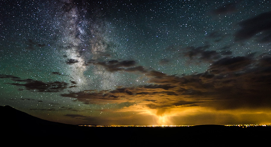 The Milky Way (part of the famous candy line-up) seen above an approaching storm. Was the Milky Way named after the Milky Way. Deep thoughts by Mr. Man.