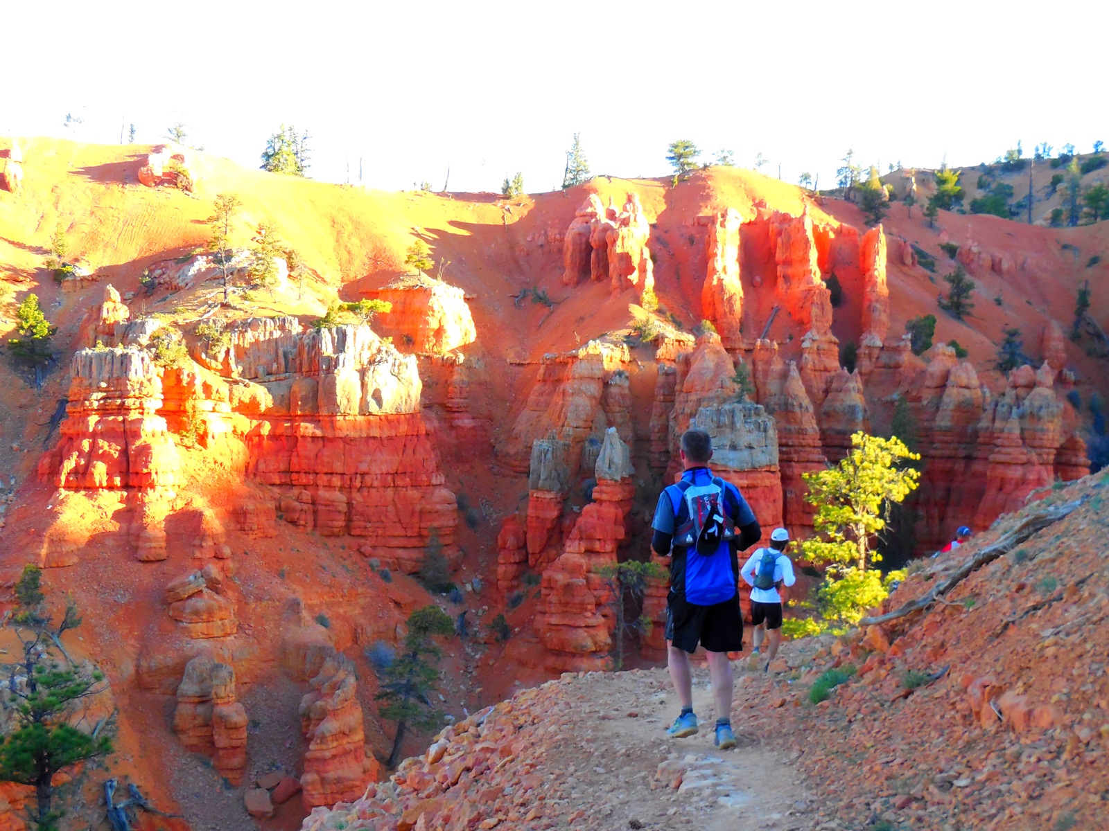 A member of the Varner family racing to the bottom of Bryce Canyon. Their attorney, Mortey Steinway, can be seen in the distance on his cell. 