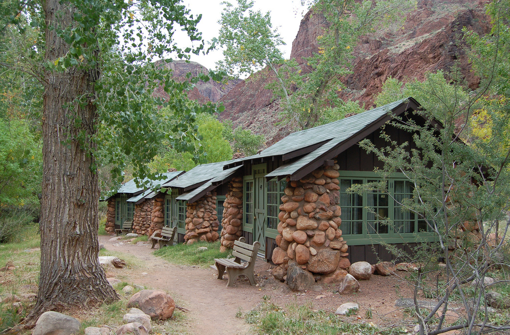 Cabins at Phantom Ranch. They have window unit air conditioners, which The Bearded Man credits for saving his life. "Without air I don't think I could have slept that night. Without rest I would have fallen off a cliff the next day." Hard to argue with that. If I hadn't slept last night, my head may fall over and hit my laptop - Boom you're dead. 