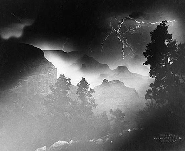 A 1903 Kolb Brothers photograph of lightening over the Grand Canyon. Taken approximately 106 years before the omnipresent iPhone. This particular photo had zero views on Instagram.