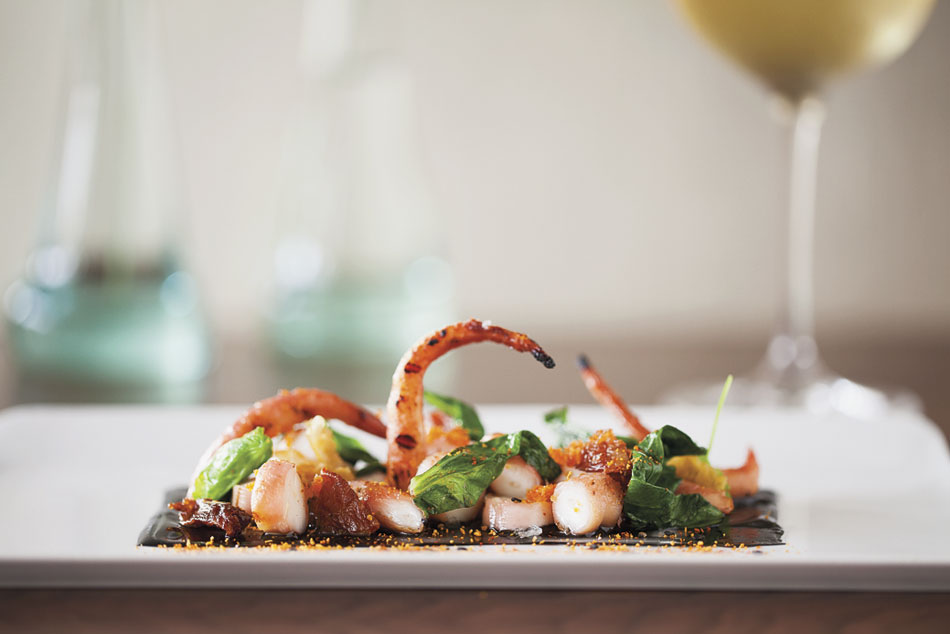 Grilled Spanish octopus. Just look at it. It's saying, "I am reaching out to you. Take me, eat me, please eat me." I know, I speak Spanish. It is also saying some other things I can't repeat.