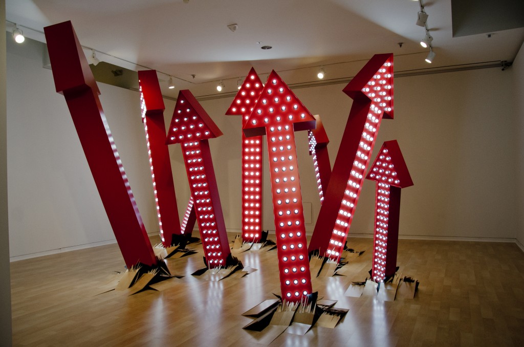 Installation entitled, You Always Leave Me Wanting More at the 21c Hotel in Oklahoma City. Freud would have had a field day with this one. 