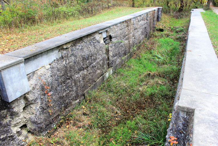 ONE OF THE 44 LOCKS THAT MADE UP THE OHIO ERIE CANAL THAT RAN THROUGH WHAT IS NOW CUYAHOGA VALLEY NATIONAL PARK. THE RAILROAD MADE THE CANAL OBSOLETE, BUT MANY OF THE PEOPLE THAT LIVED ALONG ITS ROUTE REMAINED.