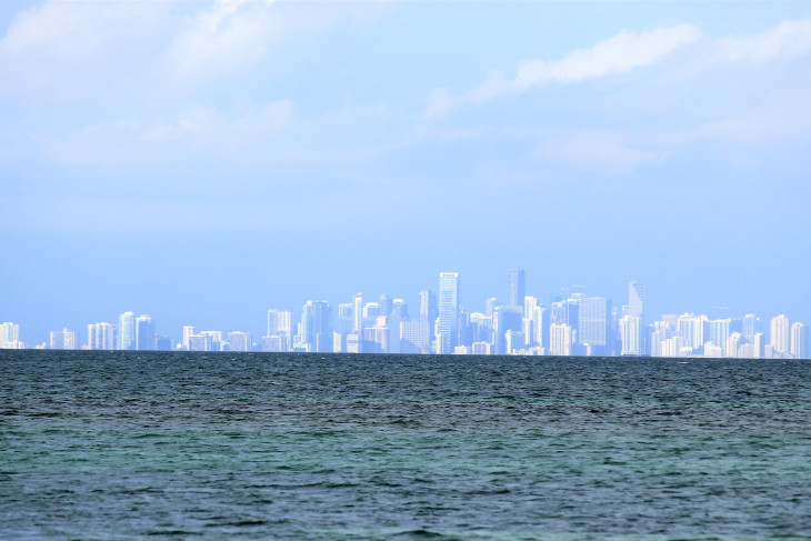MIAMI WITH A LONG LENS FROM FROM THE LIGHTHOUSE ON BOCA CHITA KEY. IT SHIMMERED IN THE DISTANCE OZ-LIKE, RADIATING A SILVER TINTED BLUE. I’M PRETTY SURE I COULD SMELL A GOOD CUBAN SANDWICH.