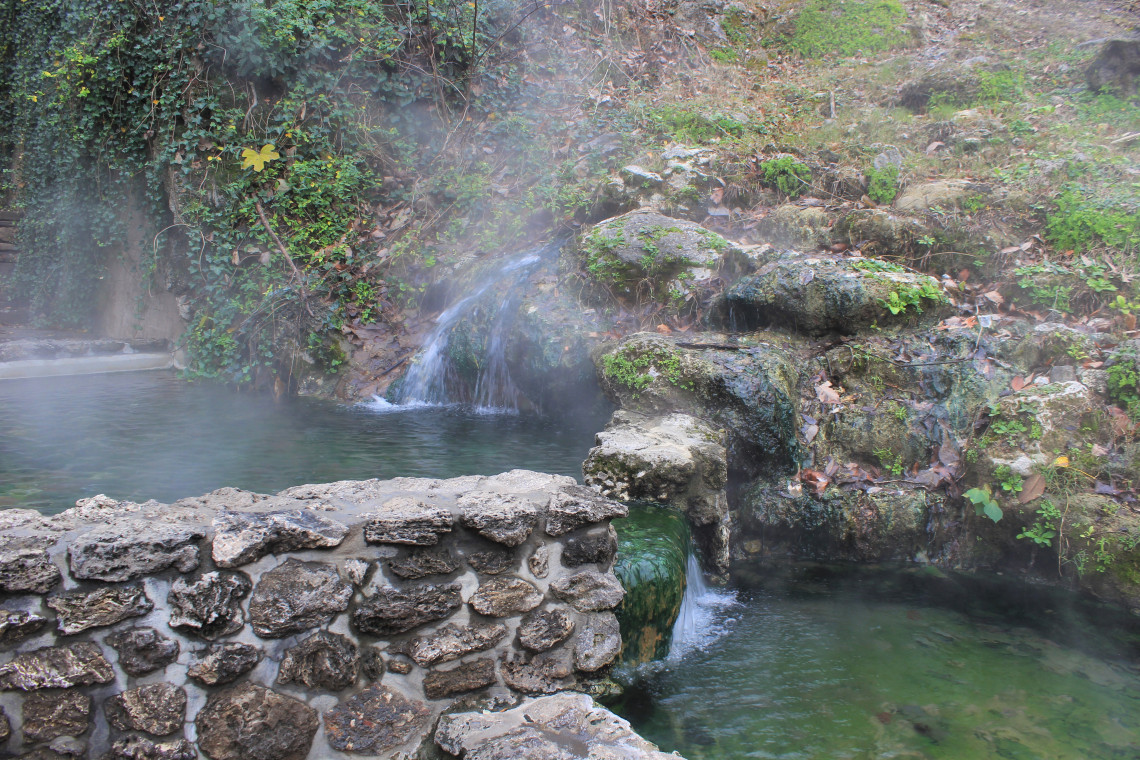 Scattered along bathhouse row are natural hot springs, emerging from faults in the mountain. This one was 140 degrees. I was only told afterward that I wasn’t supposed to bathe in it
