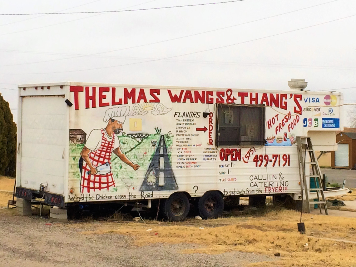 On the outskirts of Carlsbad, New Mexico I found this culinary gem. I had the wings and the thangs. I probably should have asked what the thangs were.