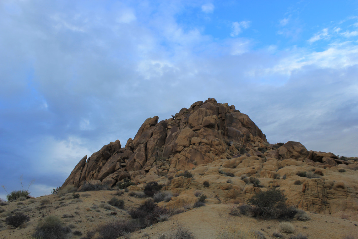 This is Mastodon Peak. You just take it one boulder at a time and hope you don’t slip. That little dot in the middle of the photo is someone sitting at the peak.